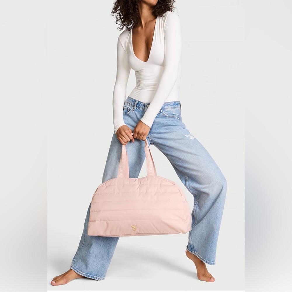 NWT Victoria's Secret light Pink Quilted Tote Bag